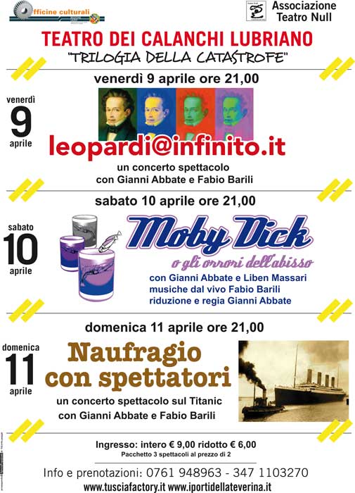 Il manifesto delle rappresentazioni teatrali