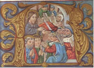Miniatura di scuola spagnola sec. XVI (Madrid Biblioteca Nazionale)