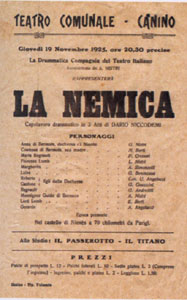 Locandina de La Nemica. Collezione privata Mauro Ballerini