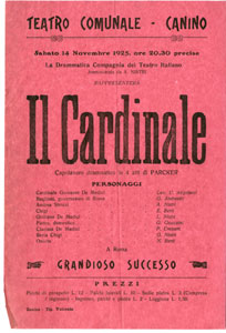 Locandina de Il cardinale. Archivio storico comune di Tarquinia
