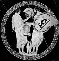 Ulisse riceve da Neuptolemo le armi di Achille