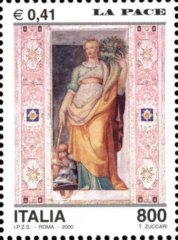 Taddeo Zuccari, affresco nel Palazzo Farnese di Caprarola, “LA PACE”, figura allegorica di virt�, che rappresenta la pace, affrescata nell’Anticamera del Concilio