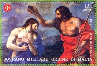 Battesimo di Ges� (part.), Chiesa del Suffragio, Viterbo. Anno 1993, 15 scudi