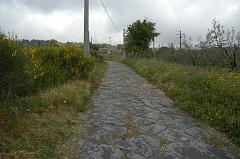 Un tratto di basolato romano dell'antica Via Cassia