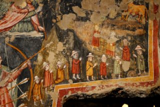 Affresco del mitreo con pellegrini