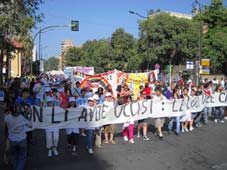Il corteo si dirige verso l'albero di Falcone