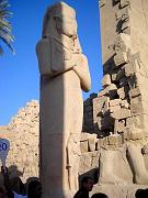 Gigantesca statua del faraone Ramses II. Ai piedi del sovrano � scolpita in piccolo la moglie o, secondo altri, una figlia