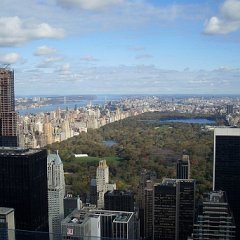 Il rettangolo verde di Central Park nella classica visione dal Rockefeller Center